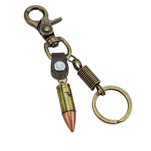 Vintage bullet keychain metal fashion accessory cool hip-hop waist pant pendant gift.