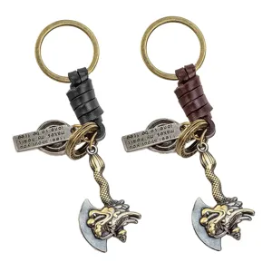 Llavero de pareja creativo de aleación dragón hacha colgante recuerdo regalo accesorio.