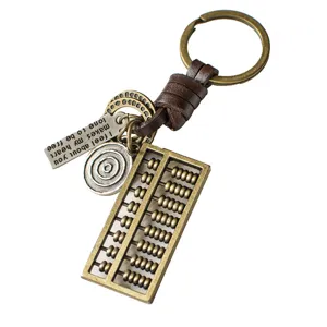 Vintage Legierung Abakus Schlüsselanhänger retro Metall Ring kreatives Geschenk Tasche