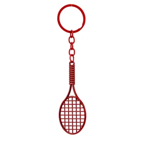 Llavero raqueta de tenis roja lindo colgante mochila accesorio escolar estudiante
