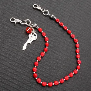 Red skull pants chain punk hip hop wallet chain for men and women rock jeans accessories