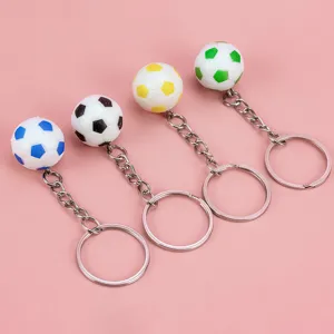 Mini Porte-clés de Football Simulation Pendentif Sport Coupe du Monde Souvenir de Fan Charme de Sac Anneau Métallique Porte-clés de Voiture