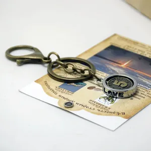 Antiker Legierung Schlüsselanhänger mit Karabiner und Liebe Nummer Anhänger für Schlüssel
