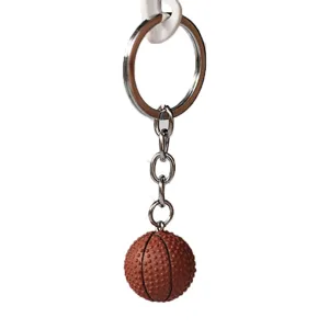 Porte-clés mini ballon de basket avec anneau en métal pendentif souvenir de sport pour clés