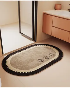 Alfombra de baño de tierra de diatomeas cartoon, antideslizante absorbente para entrada.