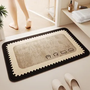 Alfombra de baño de tierra de diatomeas, felpudo antideslizante absorbente para el baño.