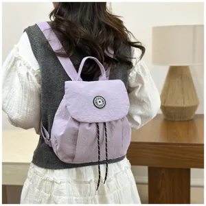 Sac à dos mini léger minimaliste style coréen pour femmes, étanche unicolore décontracté