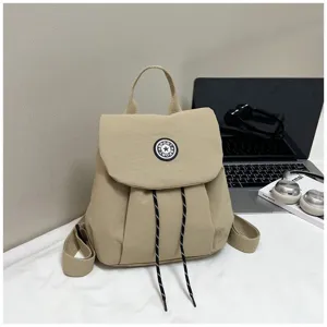 Sac à dos minimaliste décontracté pour femme petit sac imperméable unicolore pour usage quotidien