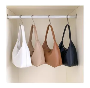 Borsa a spalla in pelle morbida minimalista, elegante borsa hobo sotto l'ascella.