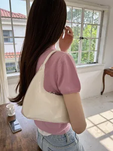 Borsa a tracolla a mezzaluna minimalista per donna, elegante borsa hobo estiva per tutti i giorni.