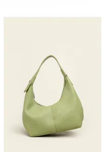 Green litchi pattern underarm bag soft leather shoulder handbag casual minimalist dumpling bag