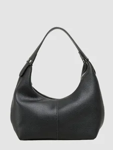 Womens PU Leather Underarm Bag Fashion Casual Solid Color Soft Leather Dumpling Bag Simple Daily Shoulder Handbag