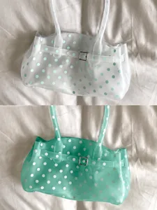 Klares Pünktchen-Gelee-Tragetasche, stilvolle transparente Schultertasche für Damen.