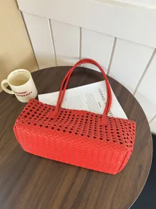 Women hollow woven tote bag summer fashion casual large capacity shoulder bag handbag