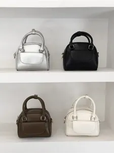Women PU Leather Small Square Bag Casual Urban Minimalist Crossbody Bag Chic Top Handle Shoulder Bag Fashion Handbag