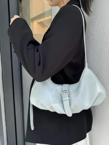 Minimalist mint green underarm shoulder bag, trendy dumpling crossbody bag for women daily commute.