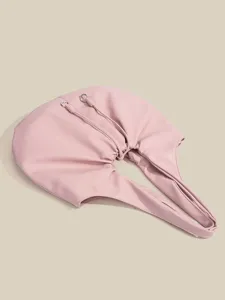 Borsa a spalla plissettata stile coreano da donna, borsa hobo in ecopelle rosa elegante chic