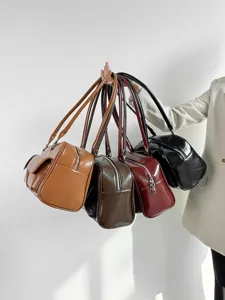Retro vintage style women shoulder bag, large capacity casual commuter handbag, multi color.