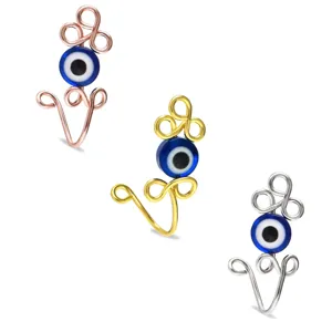 Creatief Boze Oog Niet-Piercing Neusring Koper Clip-On Neusknop Lichaamssieraden Voor Vrouwen Mode Piercing Accessoires