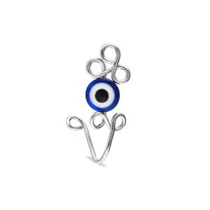 Boze Oog Nep Neusring Zilverkleurig Zonder Piercing Klip Op Lichaamssieraad