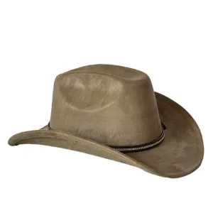 Cappello da cowboy in camoscio da uomo donna, cappello jazz a tesa larga vintage autunno.