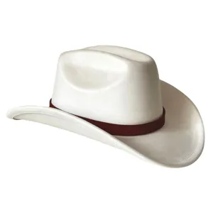 Retro suede western cowboy hat with brown woven belt buckle wide brim felt outdoor hat men women