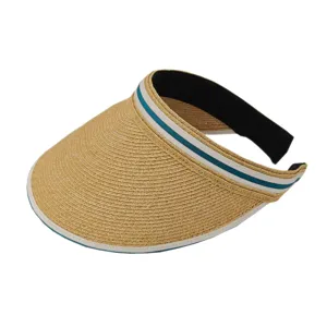 Chapeau visière de soleil en paille pour femme été plage voyage anti UV élégant