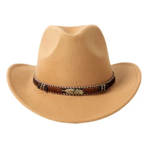 Chapeau de cow-boy en laine rétro pour hommes et femmes, fedora de jazz britannique classique et chic.