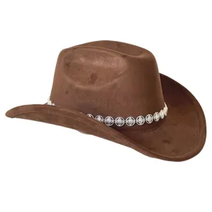 Retro Strass Wildleder Western Cowboy Hut für Outdoor Party, Hochzeit Fotografie und tägliche Mode.