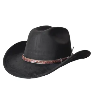 Cappello da cowboy western in camoscio retro, classico cappello da cavaliere.