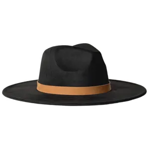 Chapeau fedora en suédine à large bord couronne en goutte style jazz rancher américain classique