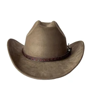Cappello da cowboy western in camoscio vintage americano, tesa larga, elegante cappello.