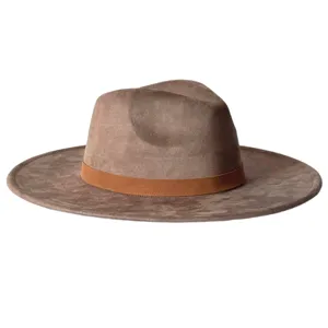 Chapeau fedora vintage à large bord en suédine style chapeau de jazz élégant et chaud