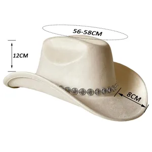 Vintage Western Cowboyhut mit elegantem Strassband, stilvoller Filzhut fuer Outdoor.