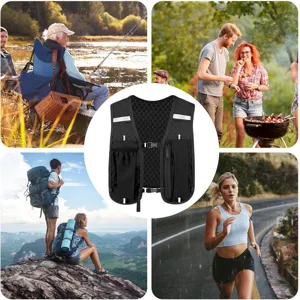 Outdoor sports running vest backpack multi-pocket breathable hiking cycling gear bag