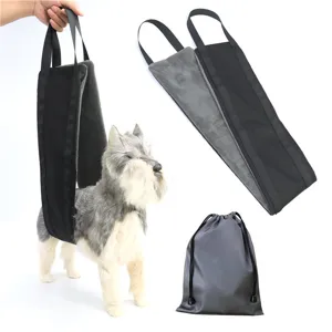 Dog support sling mobility harness for injured senior dogs post op recovery with storage bag.