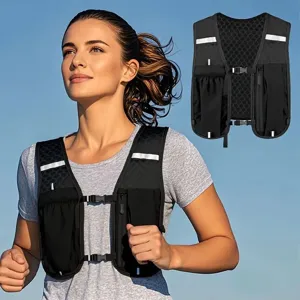 Running hydration vest backpack outdoor sports cycling hiking pocket reflective gear vest