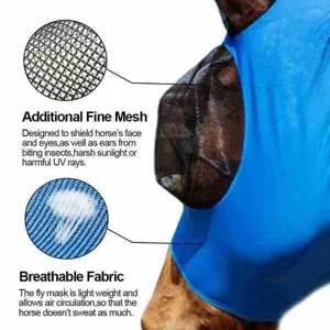 Horse fly mask breathable mesh anti mosquito protective face mask for equestrian riding