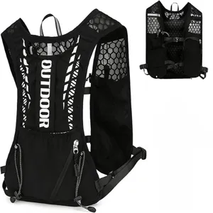 Leichter Trailrunning Rucksack für Outdoor Marathon Wandern und Radfahren Sport schwarz