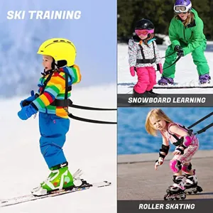 Kinder skitraining tuigje en veiligheid tractie touw voor wintersport en rolschaatsen.