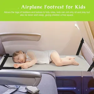Kids airplane footrest travel bed portable toddler seat extender for comfortable flight sleep.