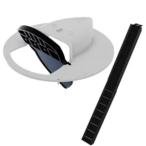 Vista dettagliata del coperchio della trappola per topi in plastica e della scaletta.