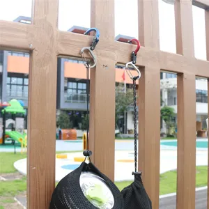 D-shape aluminum alloy carabiner multi-functional hanging hook for outdoor travel and camping.