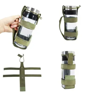 Tactical water bottle pouch with strap, outdoor military bottle holder sleeve and storage bag.