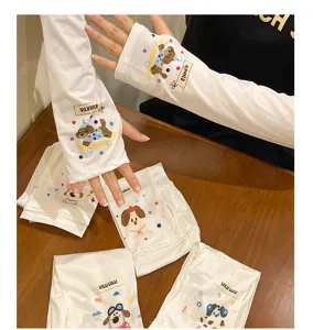 Ice silk sunscreen sleeves cute cartoon dog arm guards summer anti-UV breathable arm covers