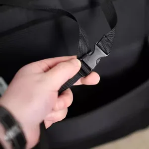 Organizador de asiento de coche detalle de correa ajustable, cinta de nailon.