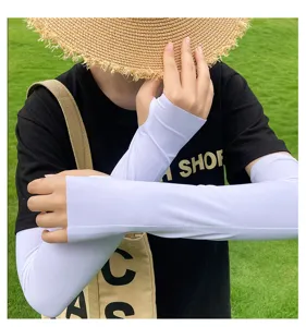 Summer ice silk sun protection sleeves, outdoor UV protection arm covers for driving and cycling.