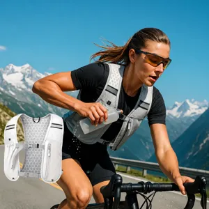 Outdoor Sports Vest Bag Running Cycling Hiking Backpack Breathable Mesh Multi-Pocket Water Bottle Storage Bag