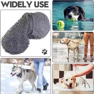 Pet chenille microfiber bathing glove super absorbent quick dry pet cleaning tool detail