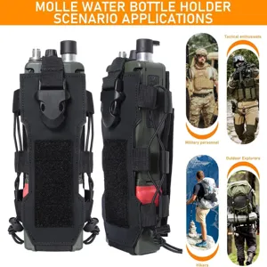 Tactical Molle Pouch Water Bottle Holder Radio Pouch Outdoor Hiking Cycling Gear Bag